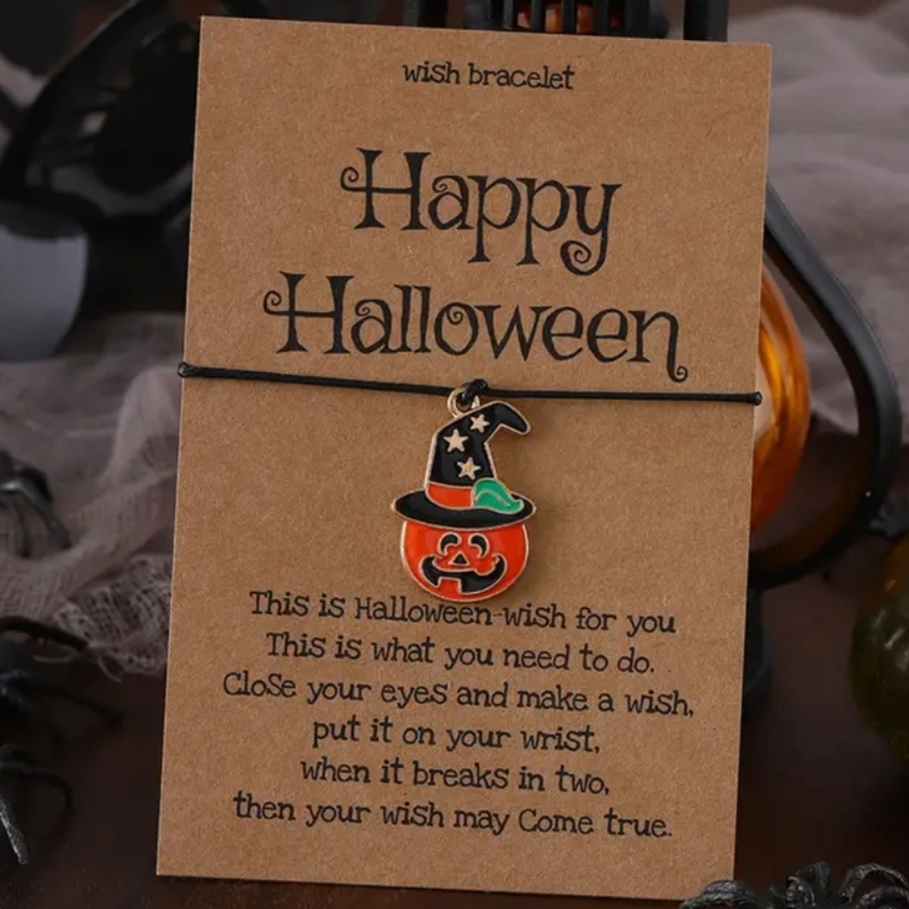Pumpkin jack o lantern halloween wish Bracelet BNWT fall autumn holiday witch